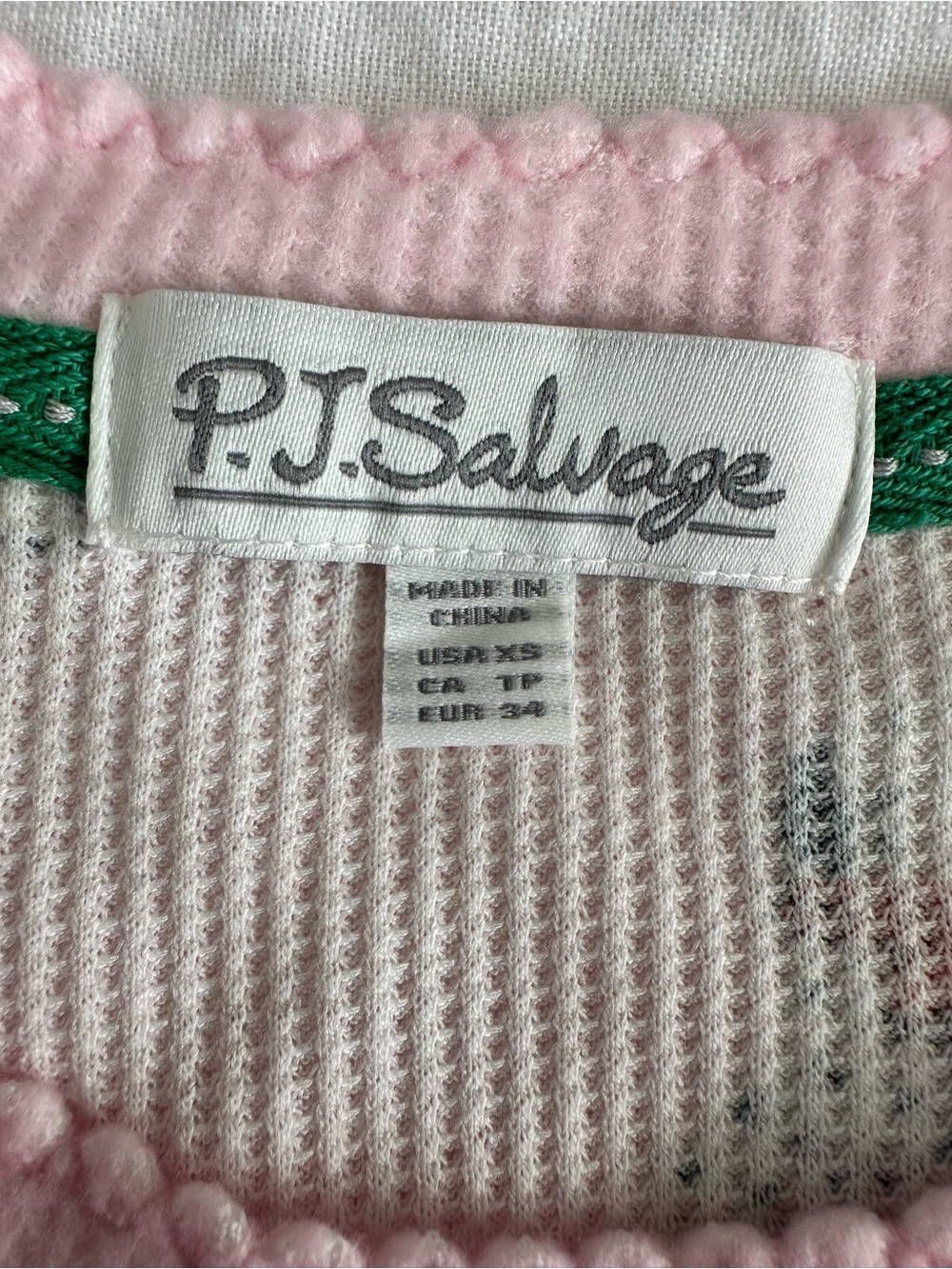 NWT P.J. Salvage Pink Holiday Dog Thermal Pajama Set XS Waffle Knit Christmas - Picture 2 of 6